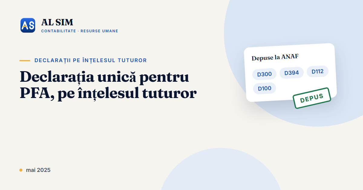 Declarația unică pentru PFA, pe înțelesul tuturor